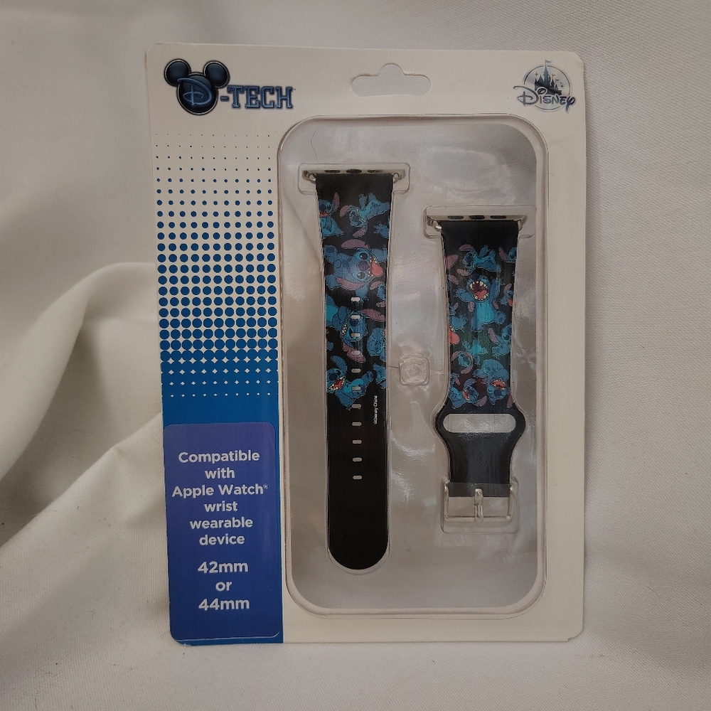 🏰Disney Parks D-Tech Stitch Apple Wrist Band 42mm Or 44mm Black/Blue